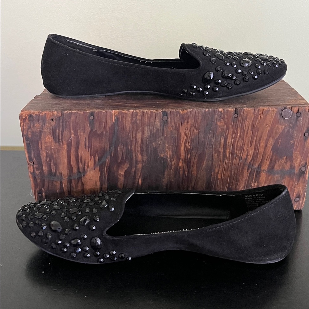 Simply Vera Vera Wang Black Jeweled Slip-On Loafers - Picture 4 of 10